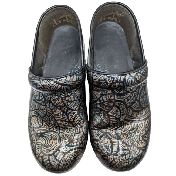 Dansko Professional Metallic Embossed Workwear Clogs Size 9 - Picture 2 of 8